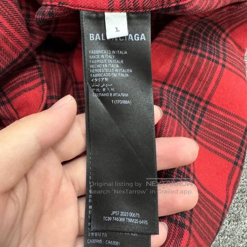Balenciaga Balenciaga Plaid Shirt with Fake Two-Piece Design Size US S / EU 44-46 / 1 - 3 Thumbnail