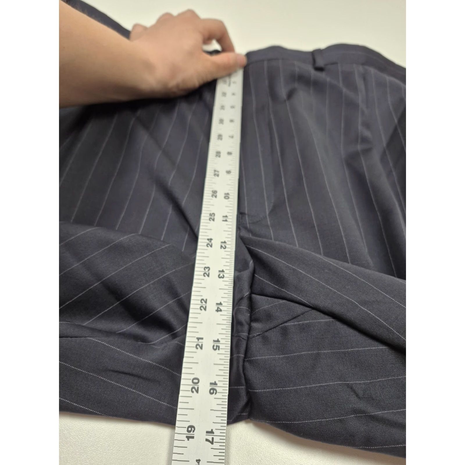 Ralph Lauren Ralph Lauren Suit Pants Men's 50W 37in Navy Wool Pinstripe Flat Front Big & Tall 2 Piece Trailblazer Business Formal Womens Men? Size 50R - 7 Thumbnail