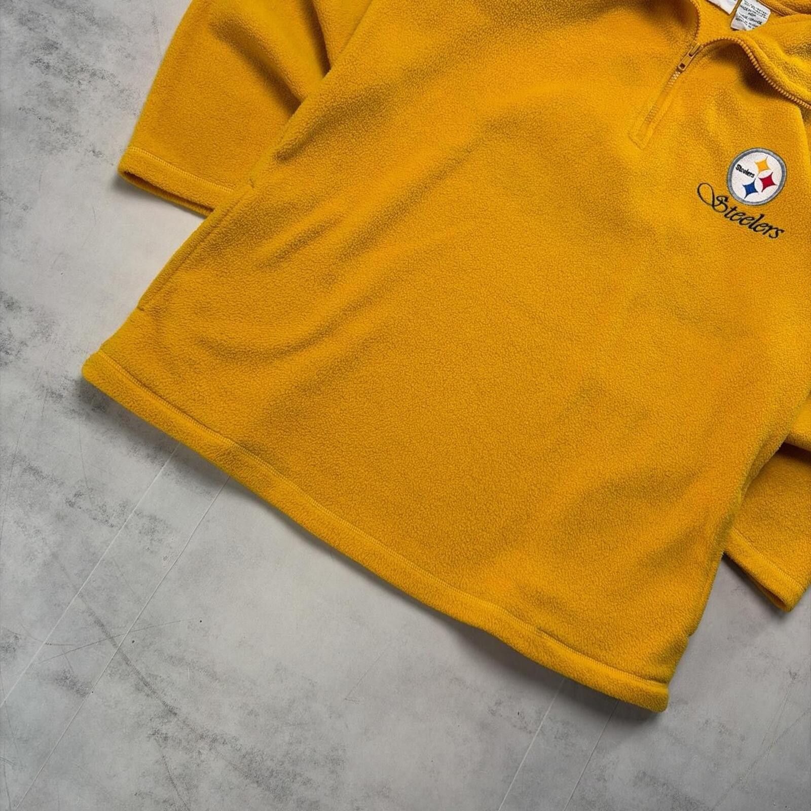 NFL Vintage 90’s Yellow NL Steelers Fleece Quarter Zip Sweater Size US L / EU 52-54 / 3 - 4 Thumbnail