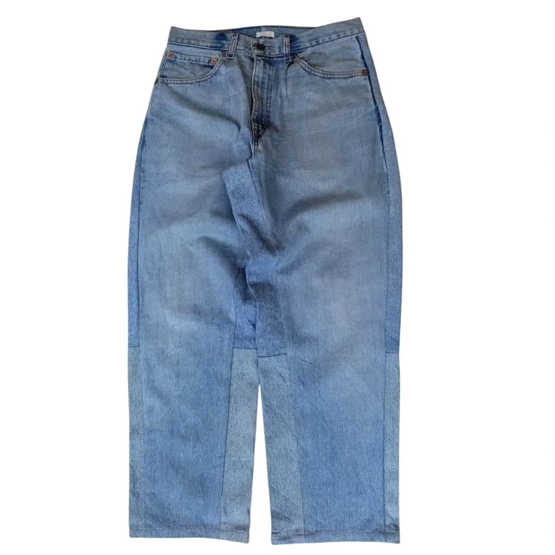 Vintage SEEALL RECONstructed super BaGgy slacks denim Size US 30 / EU 46 - 2 Thumbnail