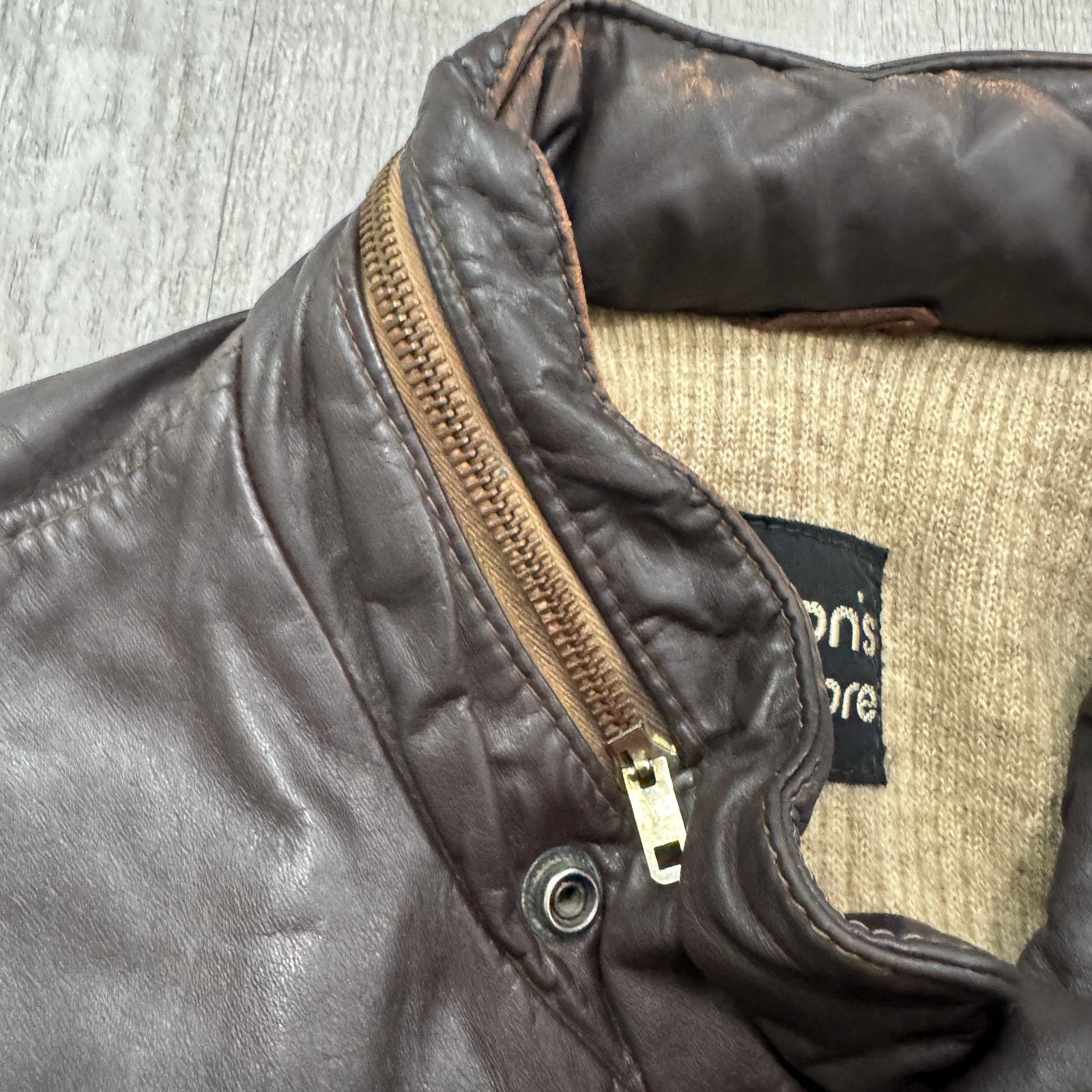 Vintage Vintage Hudson's Men's Store Leather Jacket Mens 44 Large Size US L / EU 52-54 / 3 - 8 Thumbnail