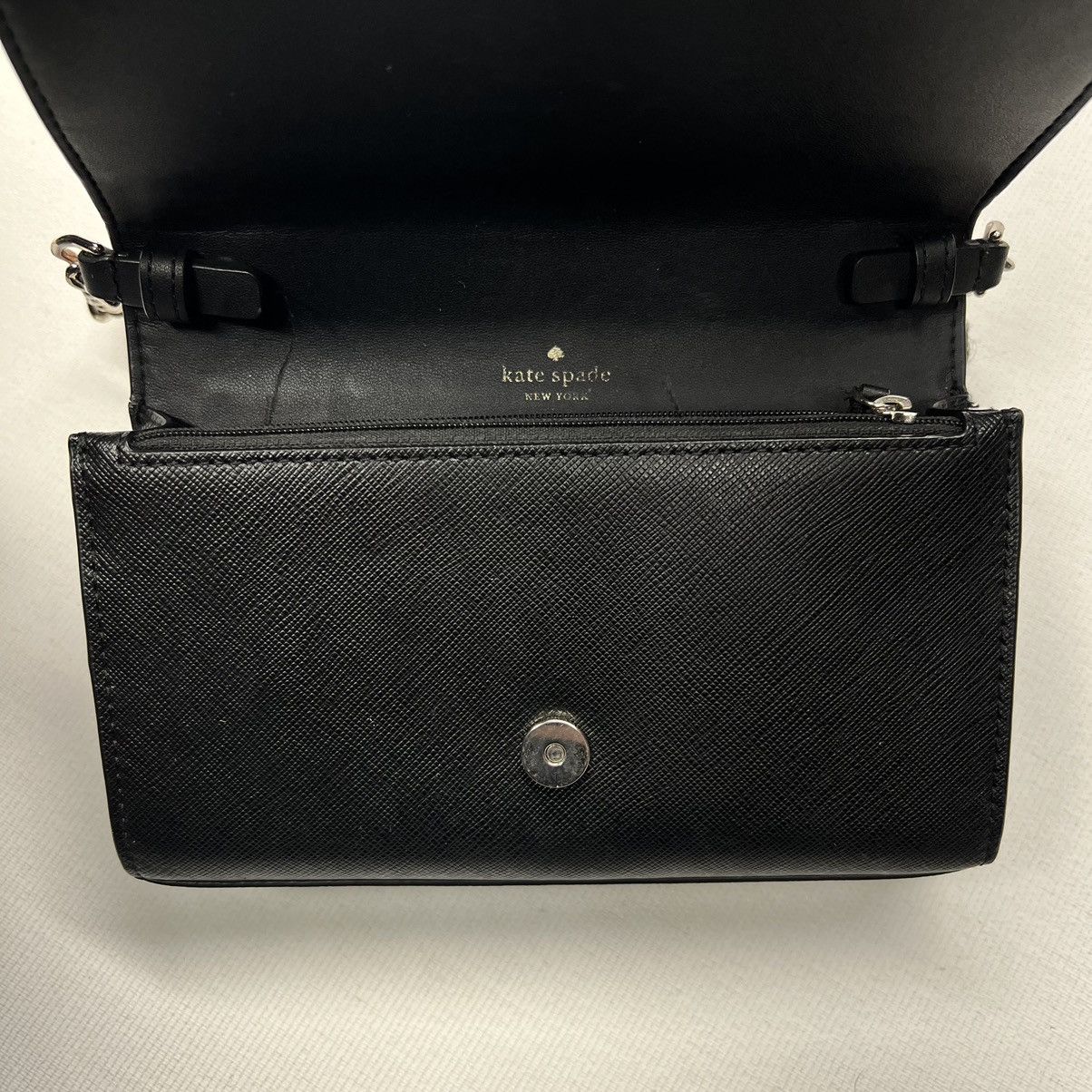 Kate Spade Kate Spade Cross Body Wallet Black Clutch Bag Black Flap Size ONE SIZE - 7 Thumbnail