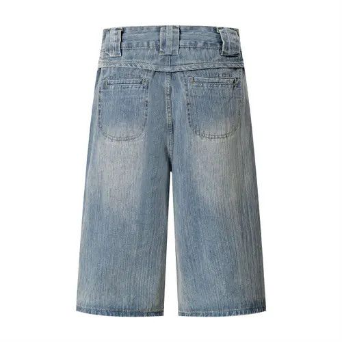 Japanese Brand × Jean Men's American retro loose straight washed denim shorts y2k Size US 32 / EU 48 - 3 Thumbnail