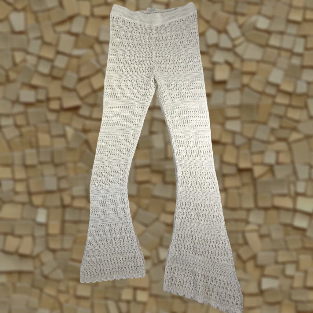 Vintage L Space Golden Hour White Crochet Pants Coverup Sz M Boho Size 32" / US 10 / IT 46 - 1 Thumbnail