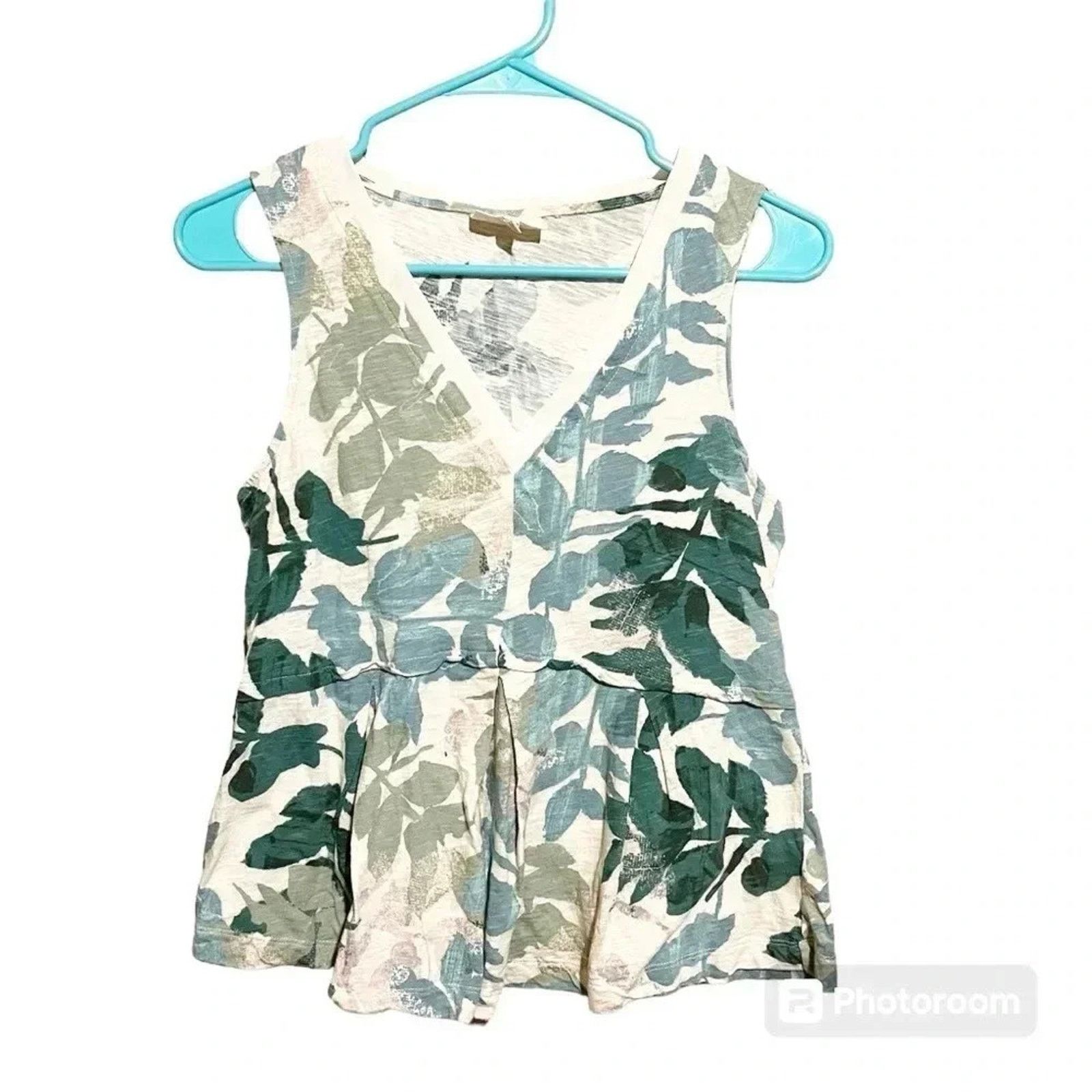 Anthropologie Deletta Anthrolopogie Amalia Peplum V-Neck Tank Top sz M Size M / US 6-8 / IT 42-44 - 1 Thumbnail
