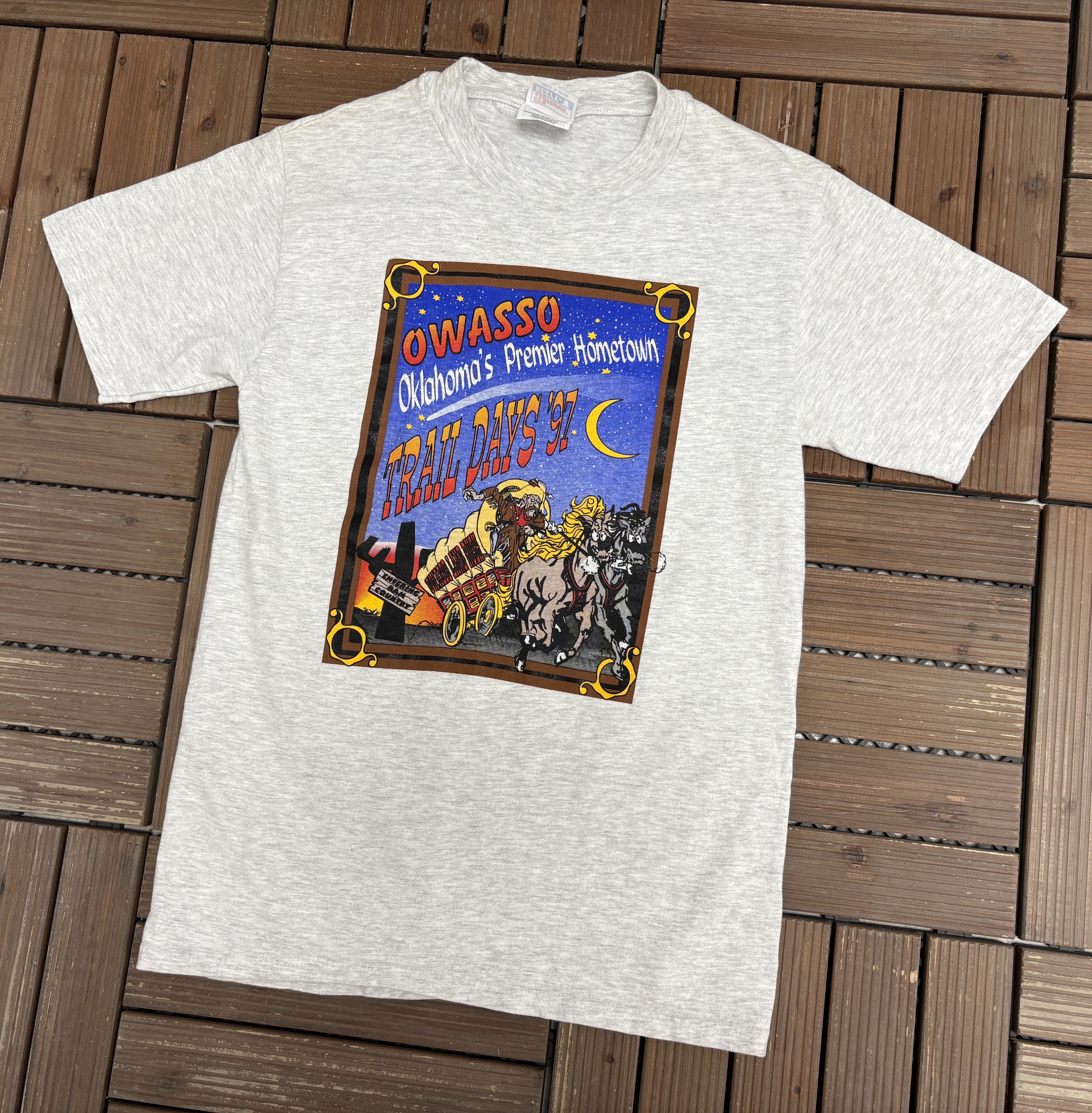 Vintage Owasso, Oklahoma Trail Days '97 Vintage Grey Tee Size US S / EU 44-46 / 1 - 3 Thumbnail