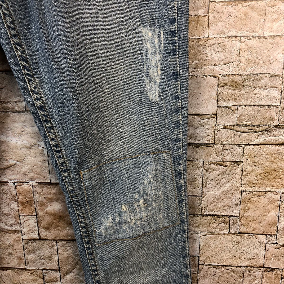 Japanese Brand John Esraya Blue Distressed Denim Pants #A952 Size 27" / US 4 / IT 40 - 12 Thumbnail
