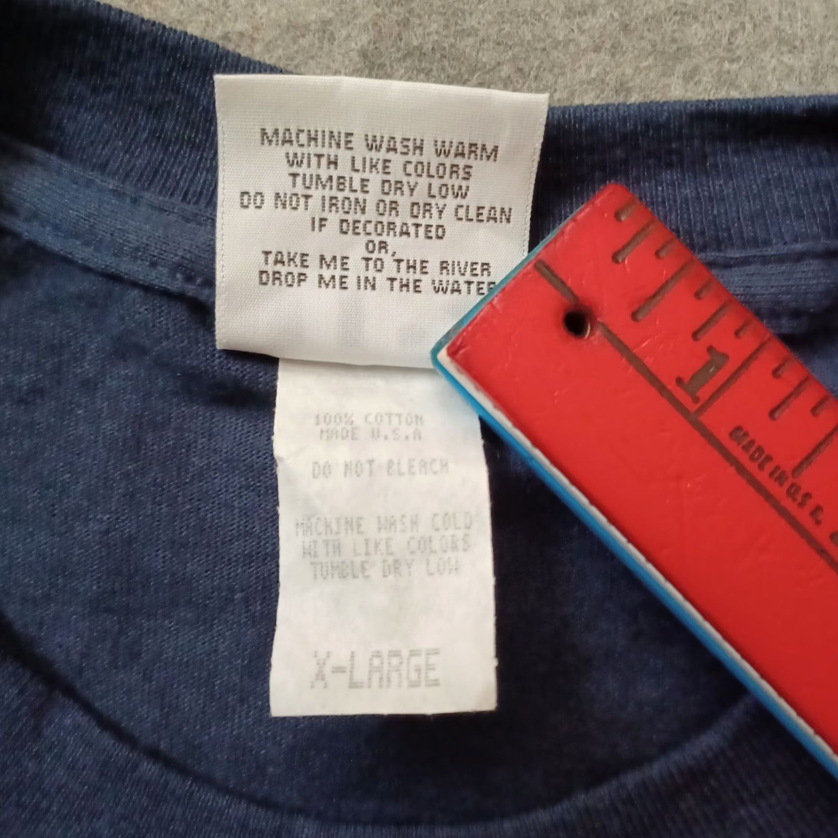 Hanes VINTAGE Hanes Beefy-T T-Shirt Mens XL Navy Graphic Short Sleeve USA Made Shirt Boys Girls Mens Size US XL / EU 56 / 4 - 3 Thumbnail
