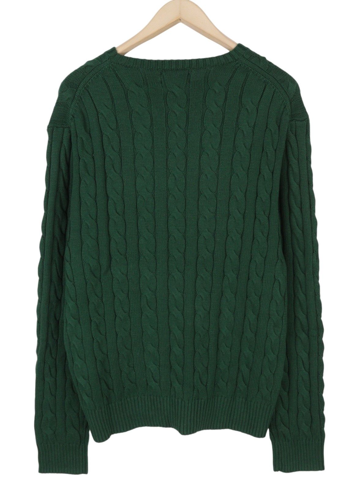 Ralph Lauren GREEN XL Cable Knit Pullover Jumper 86927 Size US XL / EU 56 / 4 - 2 Thumbnail