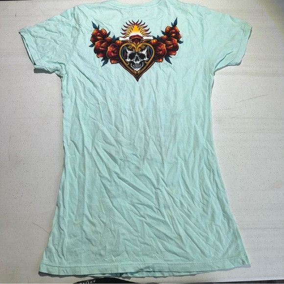 Affliction NEW AFFLICTION BLACK LABEL WOMEN’S TEAL T-SHIRT SZ LARGE L Size L / US 10 / IT 46 - 5 Thumbnail