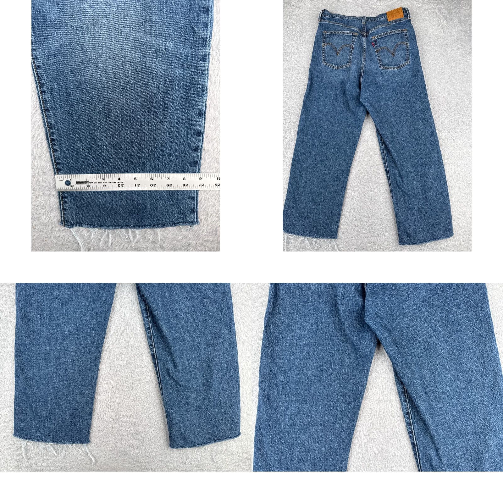 Levi's Levis Jeans Women Blue Distressed Premium Straight 31 24" Inseam 30x24 Vintage No 5-Pocket Design Button Zipper Denim Cotton Blend Shirt? Size 24" / US 00 / IT 34 - 10 Thumbnail