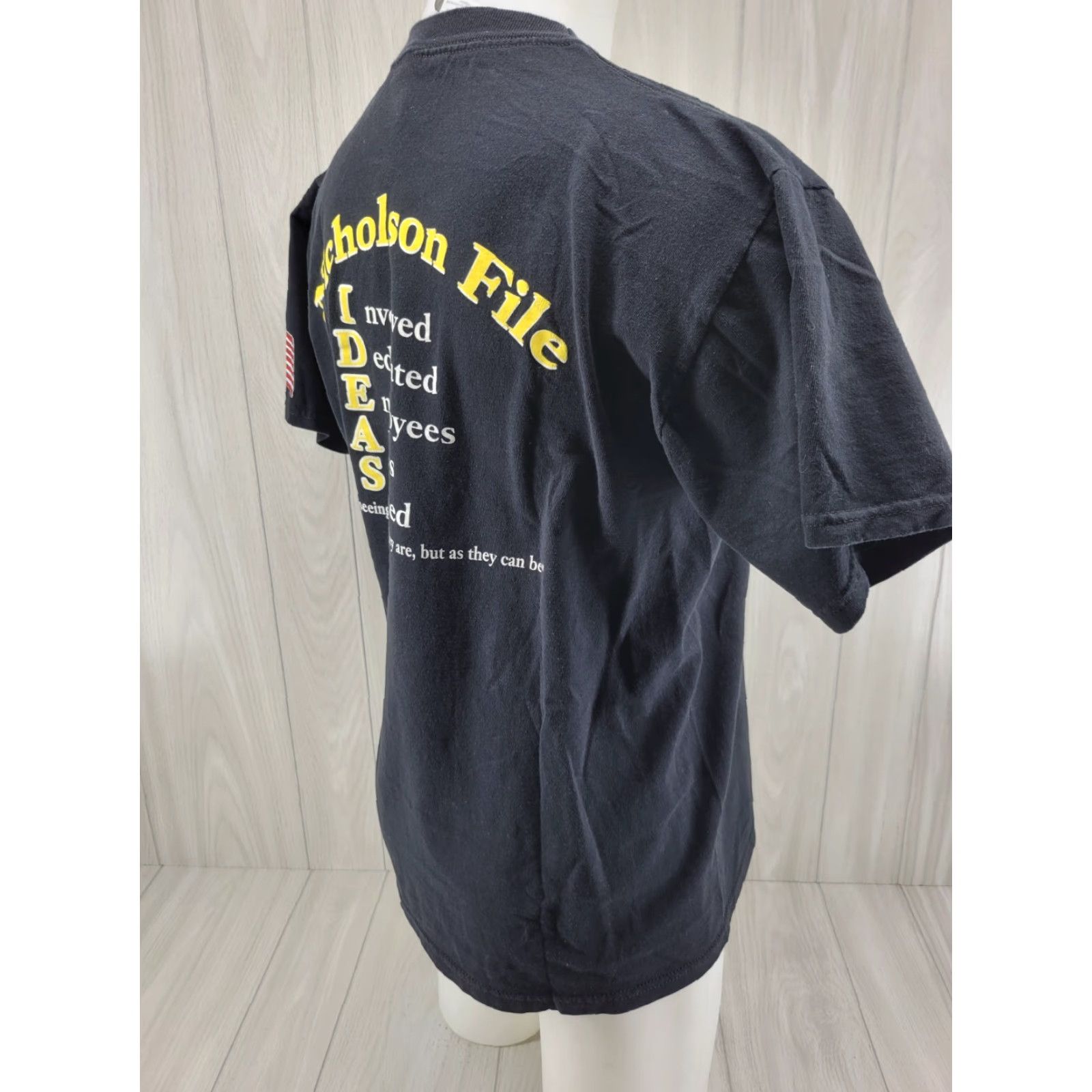 Jerzees Nicholson File Black Shirt Men's L T-Shirt Short Sleeve Cotton Graphic Print #2 Size US L / EU 52-54 / 3 - 7 Thumbnail
