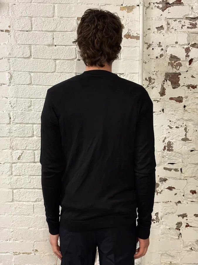 Balenciaga SS2014 Balenciaga Black Minimalist Wool Vneck Sweater Size US S / EU 44-46 / 1 - 3 Thumbnail