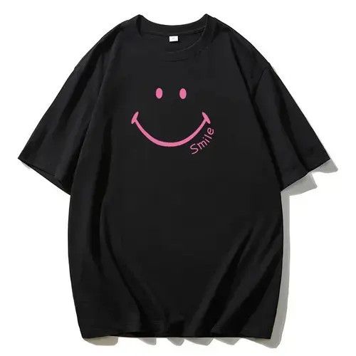 Japanese Brand × Vintage Line Smile Print T-Shirts Women Summer Plus Size Size L / US 10 / IT 46 - 1 Thumbnail