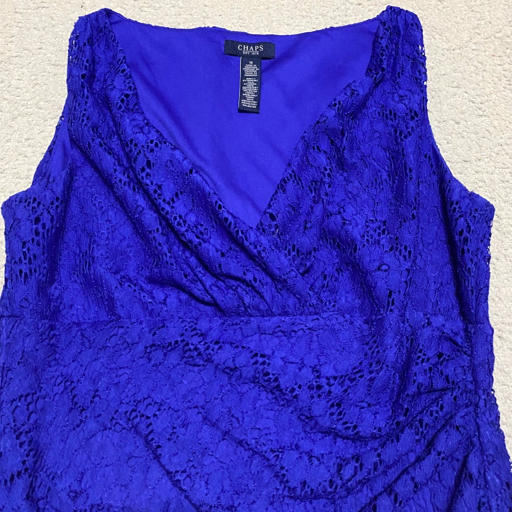 Chaps Chaps Dress Lined Sleeveless V-Neck Wrap Blue 12 Womens Shirt/Small? Size XL / US 12-14 / IT 48-50 - 4 Thumbnail