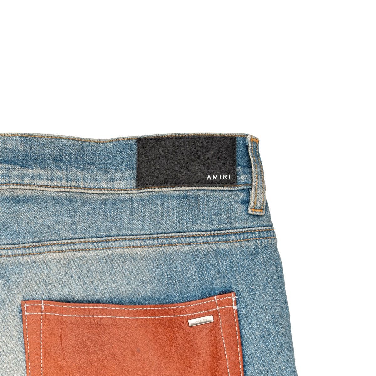 Amiri Amiri Leather Stitch Logo Jeans Clay Indigo Size US 38 / EU 54 - 5 Thumbnail