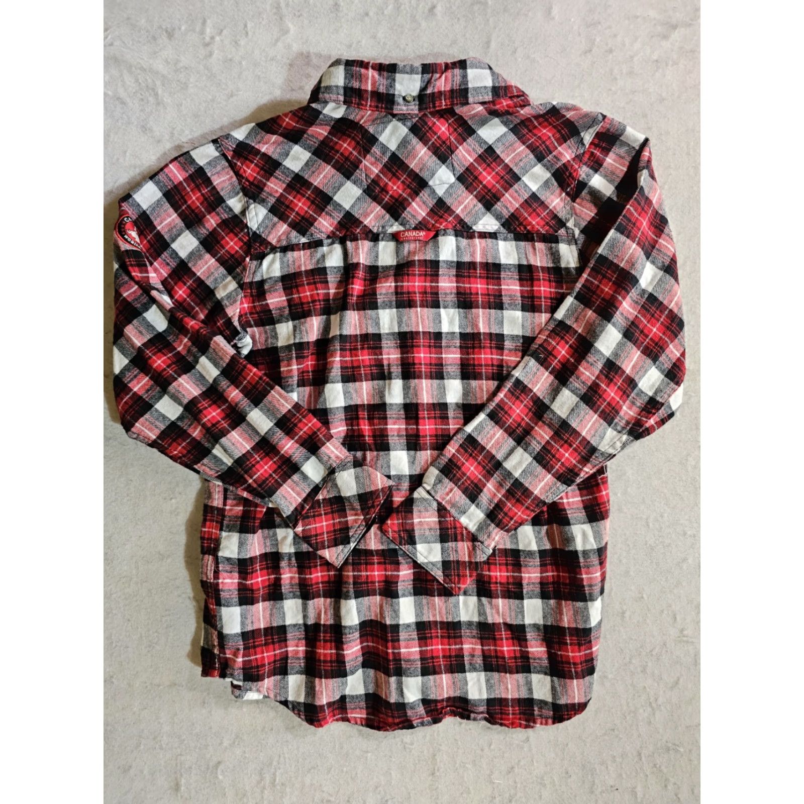 Vintage Canada Weather Gear Shirt Womens Sz Small Red/Blk Long Sleeve Button-Up Plaid Flannel 100% Cotton Casual Size S / US 4 / IT 40 - 7 Thumbnail