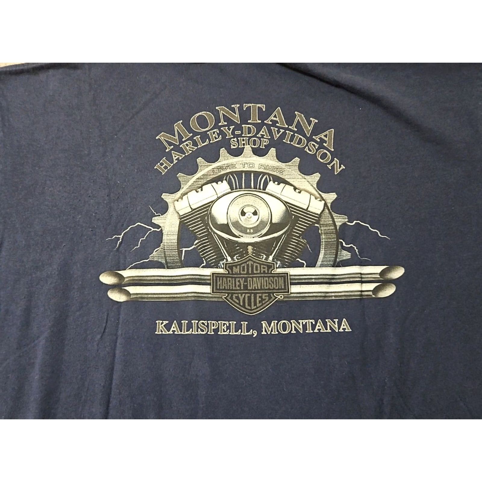 Harley Davidson Harley Davidson Shirt 2XL XXL Cotton Navy Blue Eagle Kaliapal Montana T Size US XXL / EU 58 / 5 - 4 Thumbnail