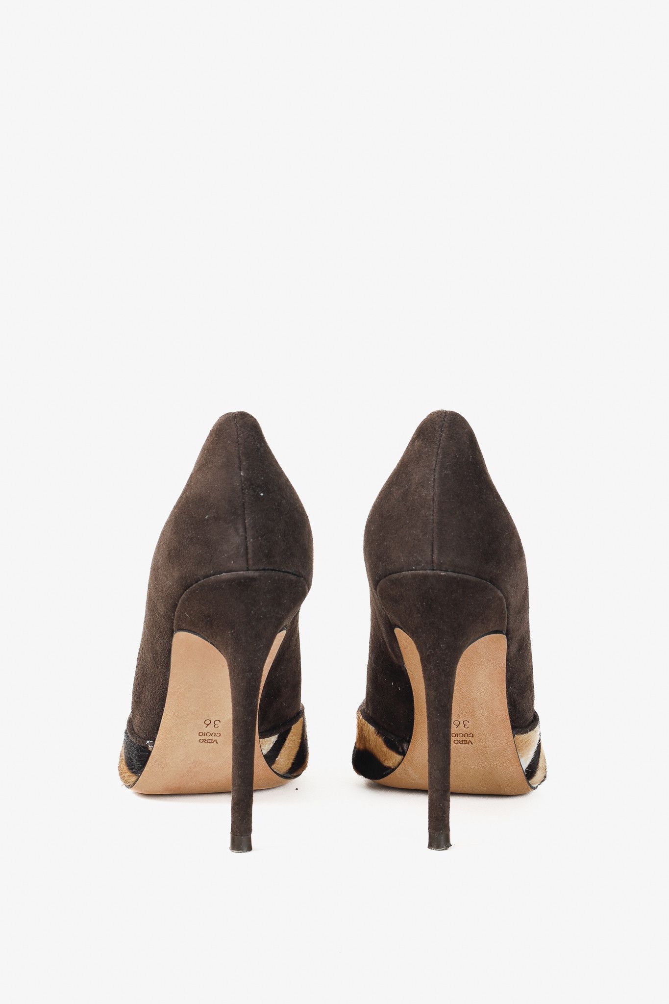 CAZABAT Jean-Michel Cazabat Animal Print Ponyhair/Suede Pointy Pumps Size US 5.5 / IT 35.5 - 3 Thumbnail