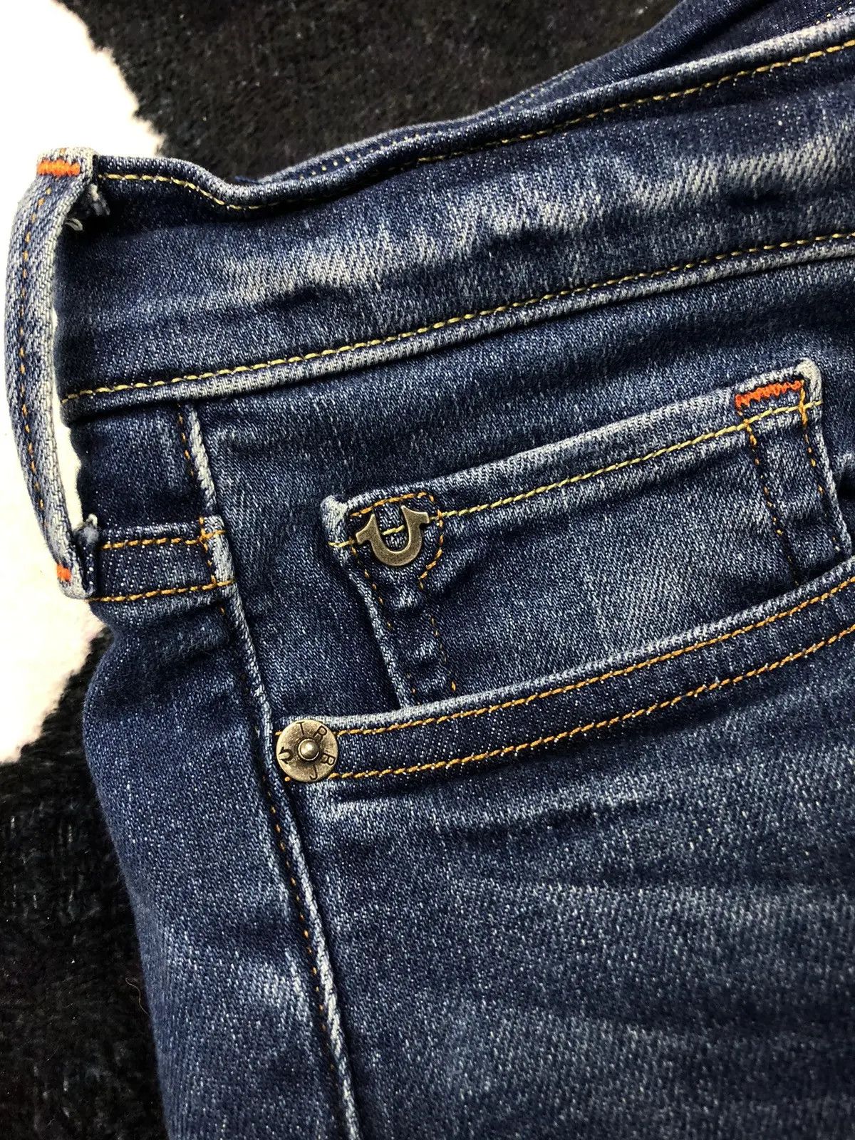 True Religion TRUE RELIGION Big Logo Denim Jeans Made in USA Streetwear Size 31" - 8 Thumbnail