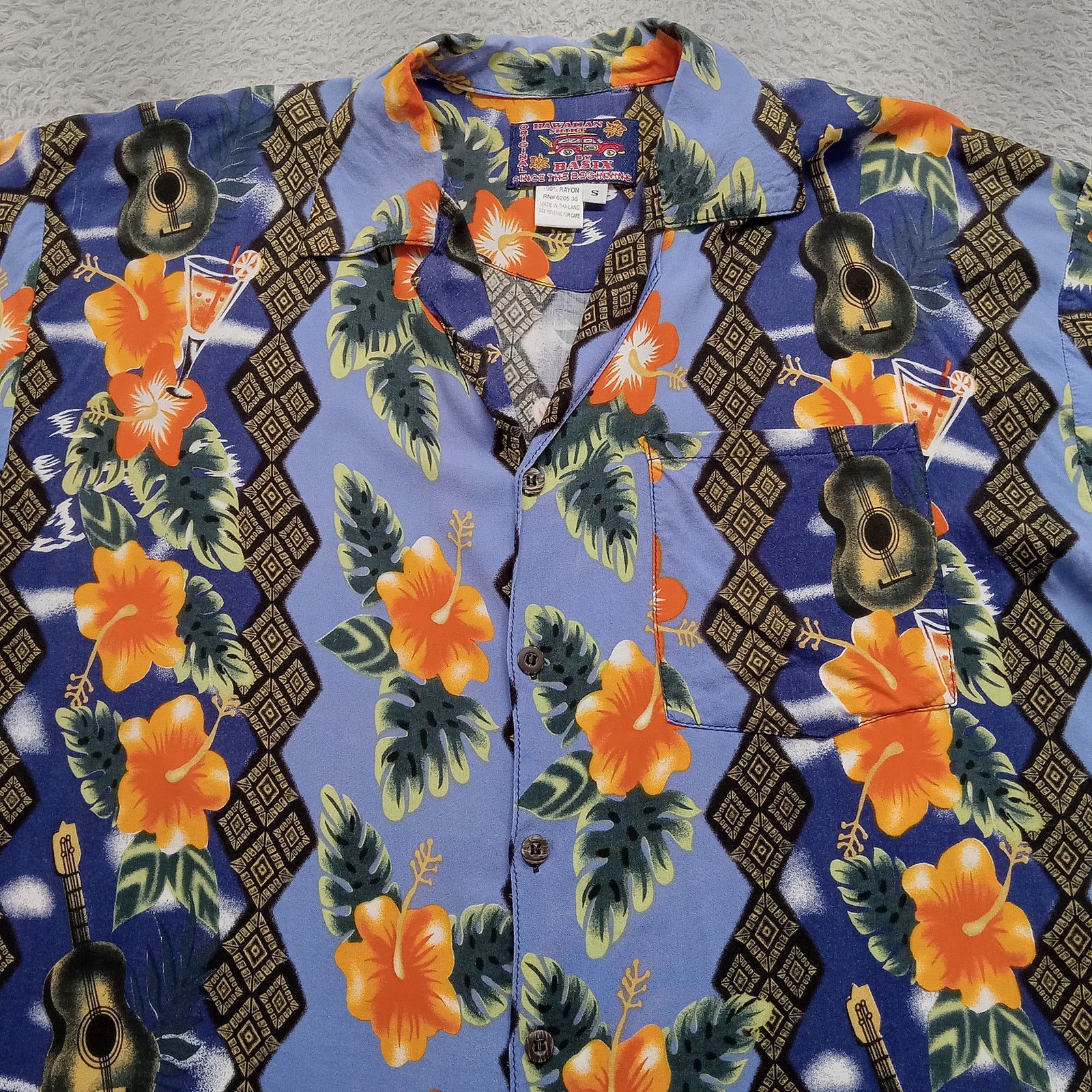 & Other Stories Basix Hawaiian Shirt S Men's Blue Floral Short Sleeve Size US S / EU 44-46 / 1 - 3 Thumbnail