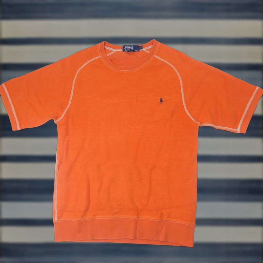 Polo Ralph Lauren VINTAGE Polo Ralph Lauren Shirt Mens Small Orange Thick Heavy Short Sleeve Sweatshirt Style Size US S / EU 44-46 / 1 - 1 Thumbnail