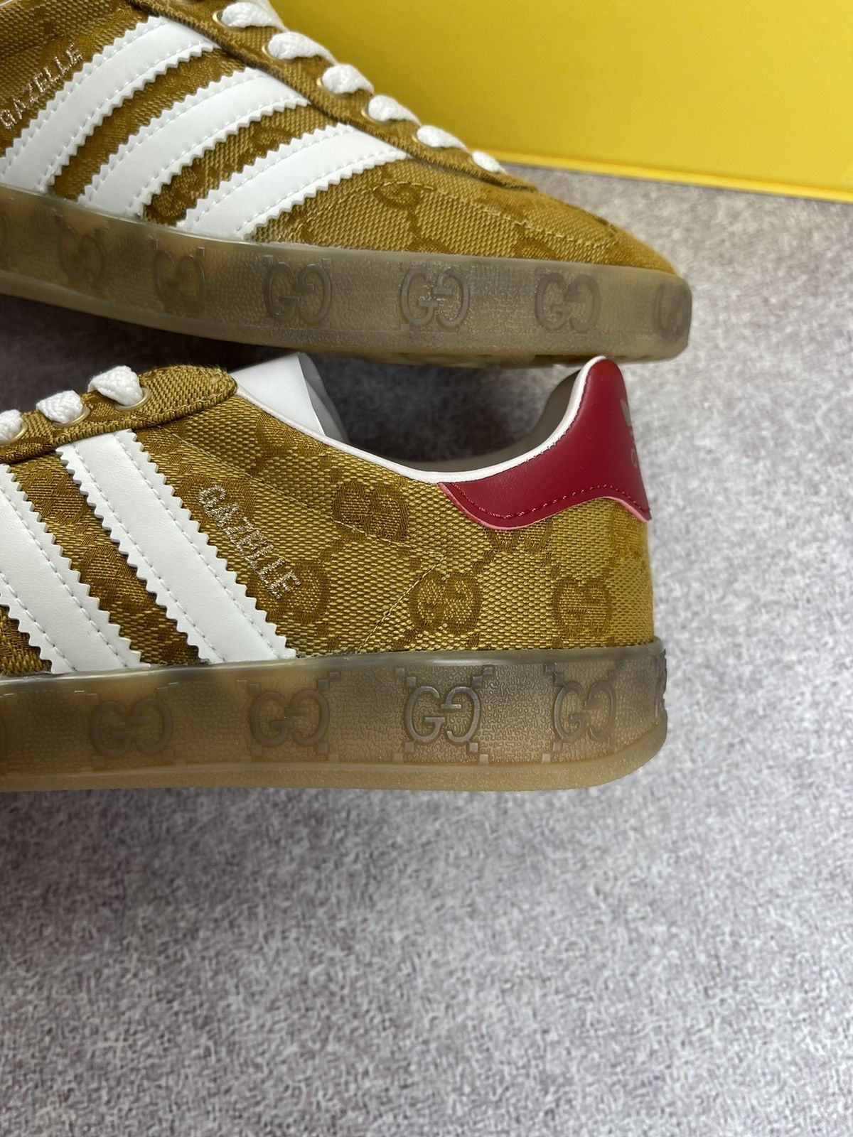 Gucci Adidas × Gucci Gazelle GG Monogram Sneakers Size 35 1/3 Size US 4.5 / IT 34.5 - 3 Thumbnail