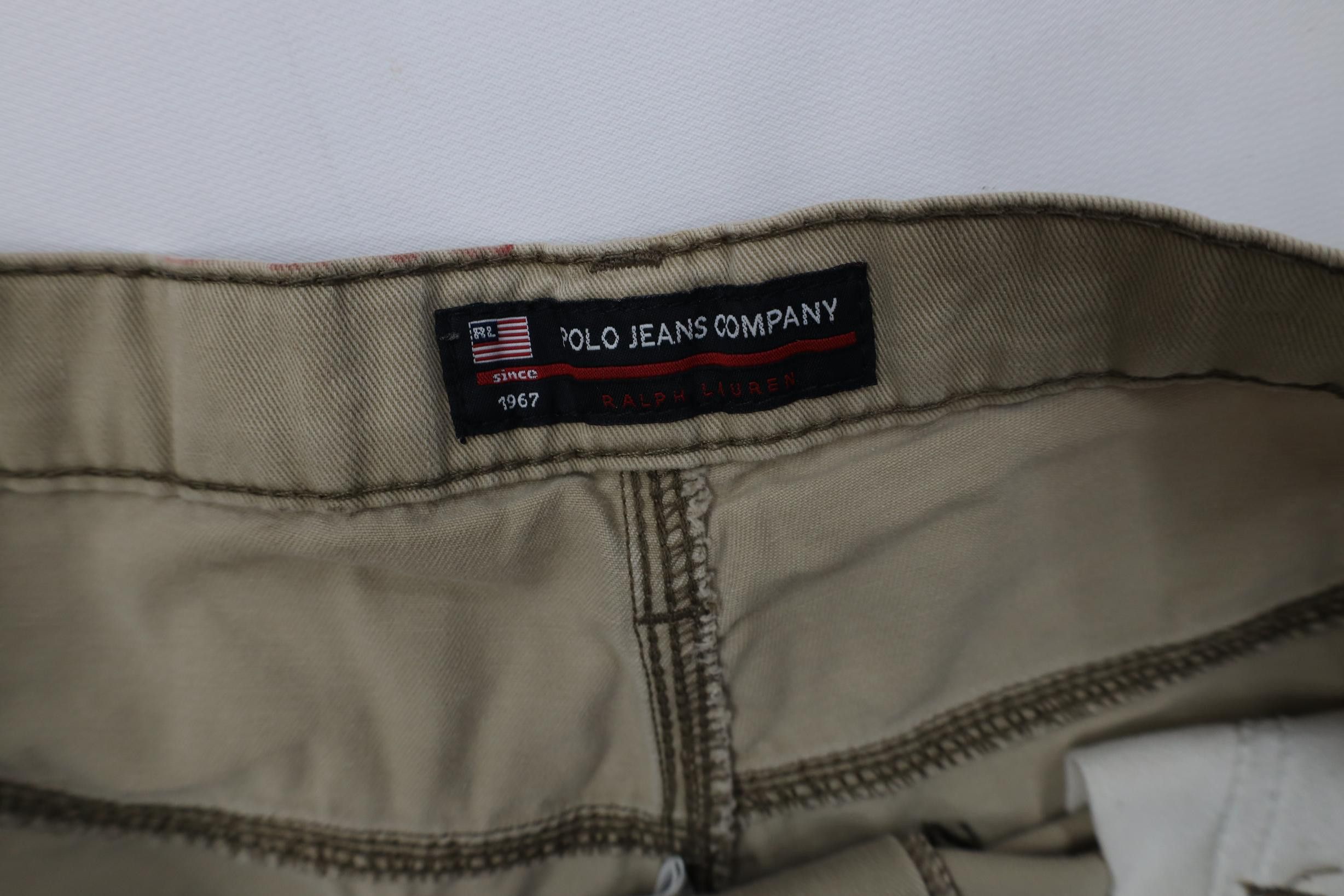 Polo Ralph Lauren Vintage 90s Ralph Lauren Baggy Carpenter Shorts Beige Cotton Size US 34 / EU 50 - 8 Thumbnail
