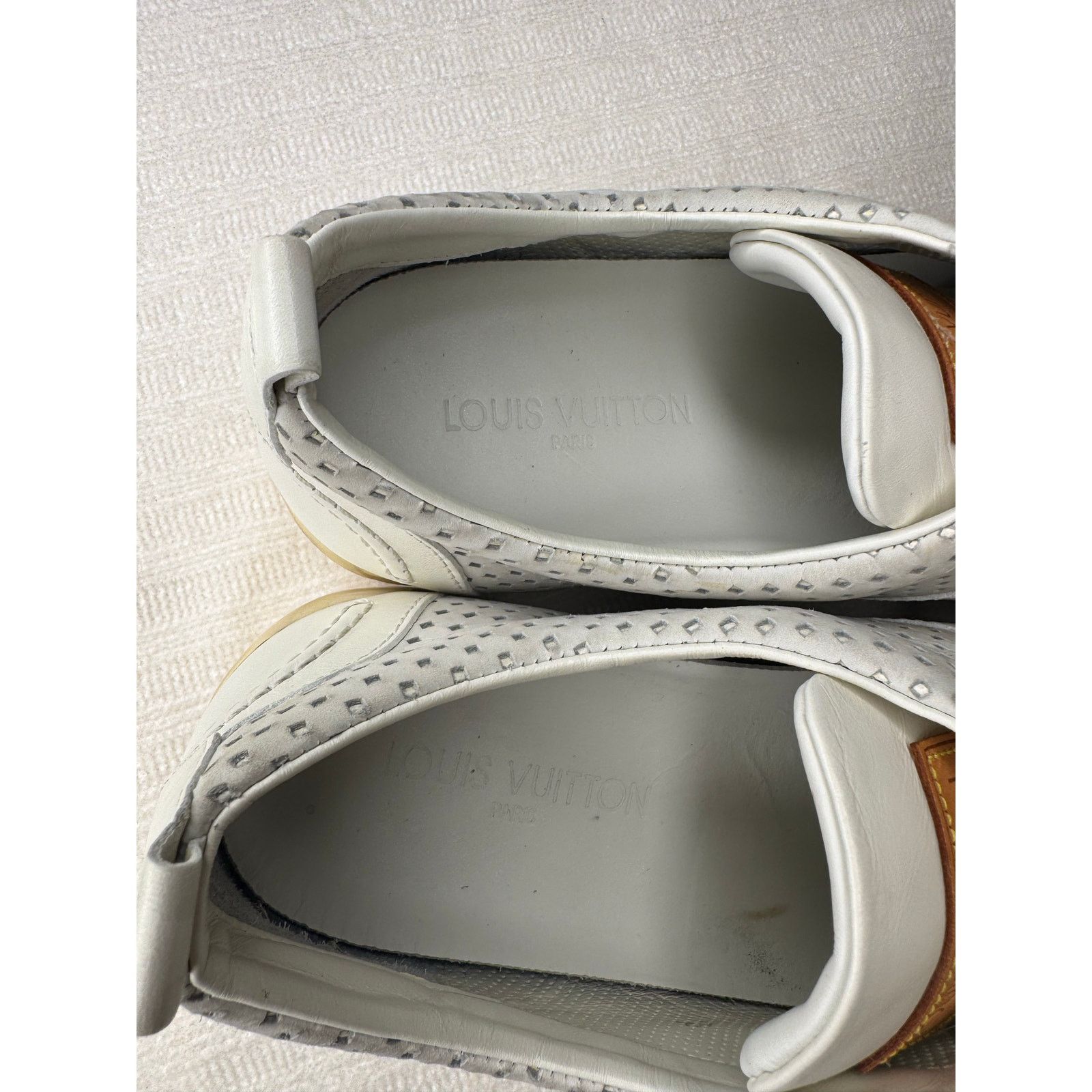 Louis Vuitton Louis Vuitton Cream Leather Perforated Low Top Sneakers Size US 8.5 / EU 41-42 - 11 Thumbnail