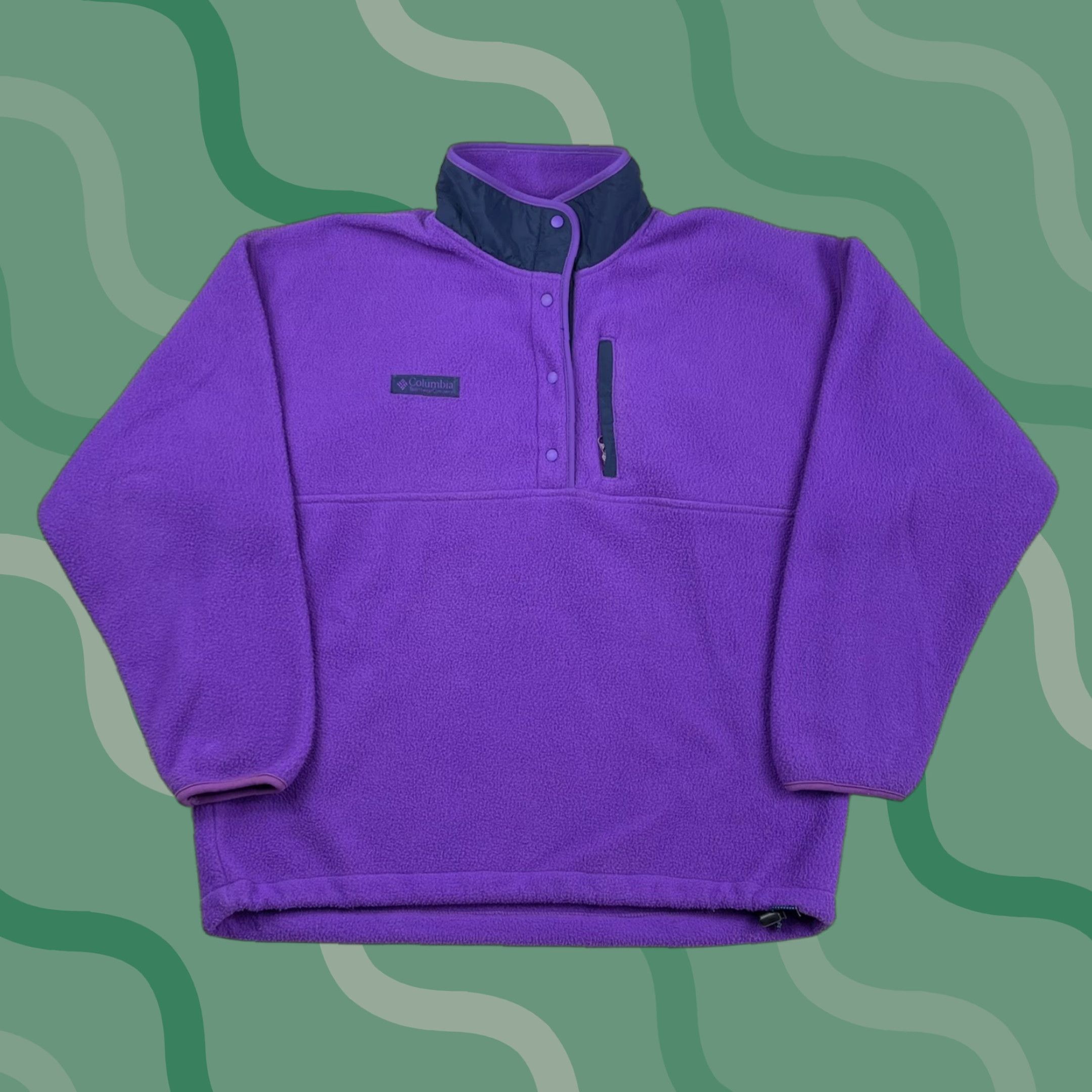 Vintage VINTAGE Columbia Sweatshirt Jacket Fleece Snap 90s Women’s Large Purple Ski USA Size L / US 10 / IT 46 - 1 Thumbnail