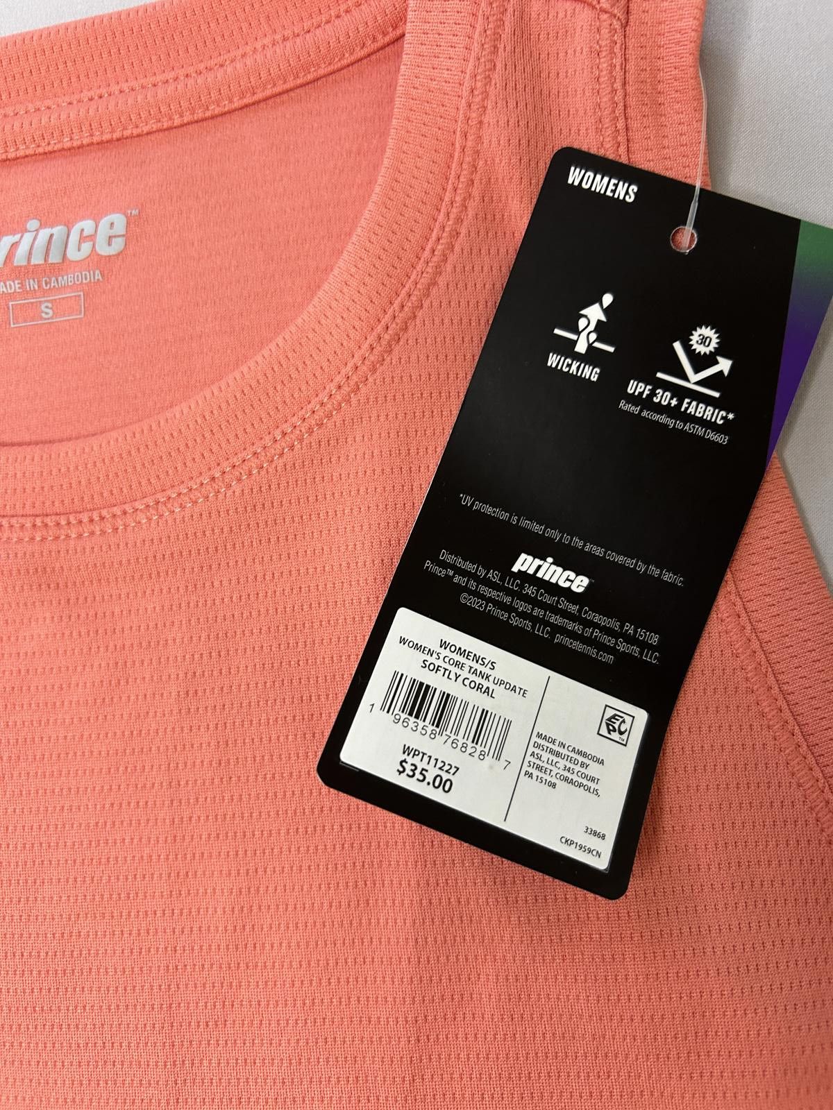Prince Prince Women's Coral Sleeveless Activewear Tank Top NWT Size M / US 6-8 / IT 42-44 - 5 Thumbnail