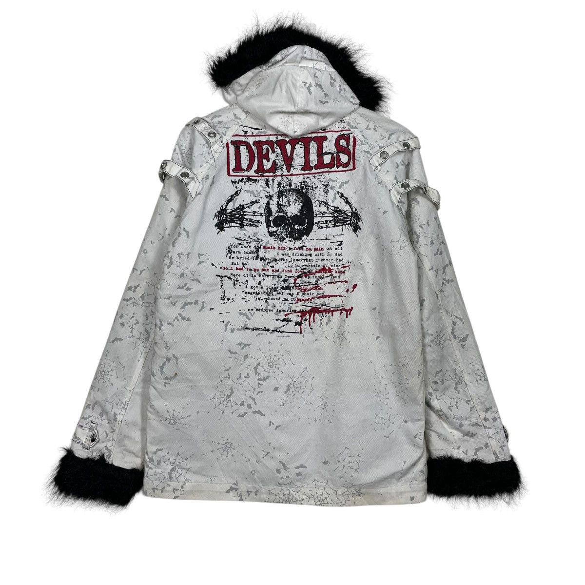 H. Anarchyism For Plus Devils Skull Hooded Jacket