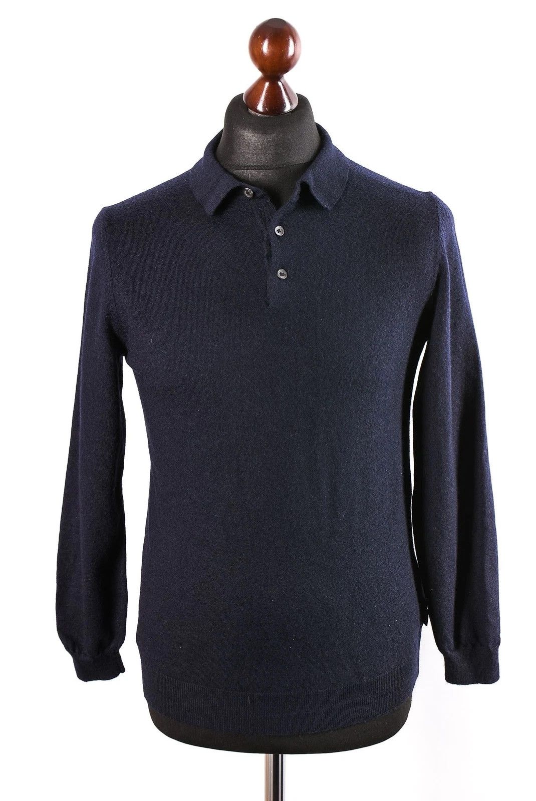 Hugo Boss Hugo Boss Navy Blue Knit Long Sleeve Polo Sweater Size US S / EU 44-46 / 1 - 1 Thumbnail