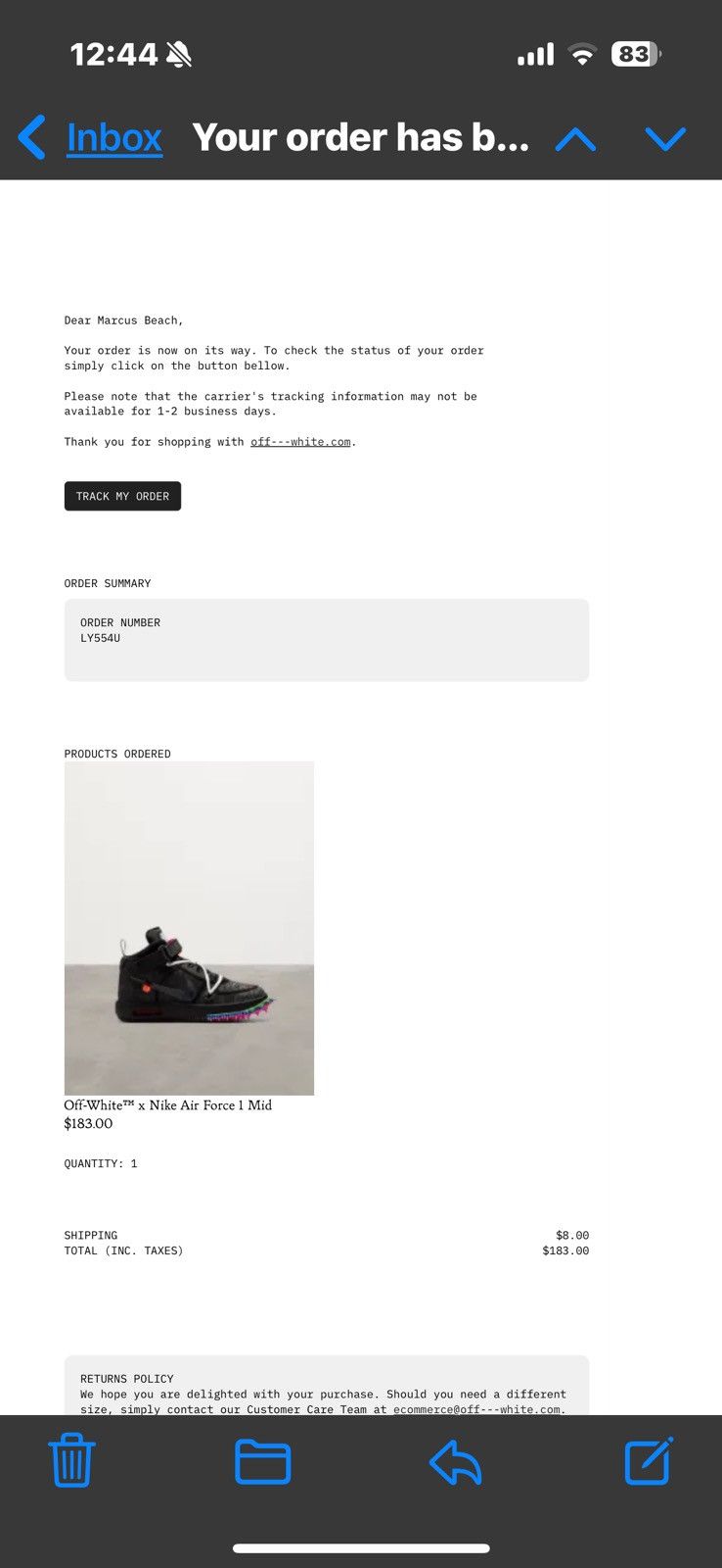 Off-White Off White Nike Air Force 1 Mids Size US 11 / EU 44 - 11 Thumbnail