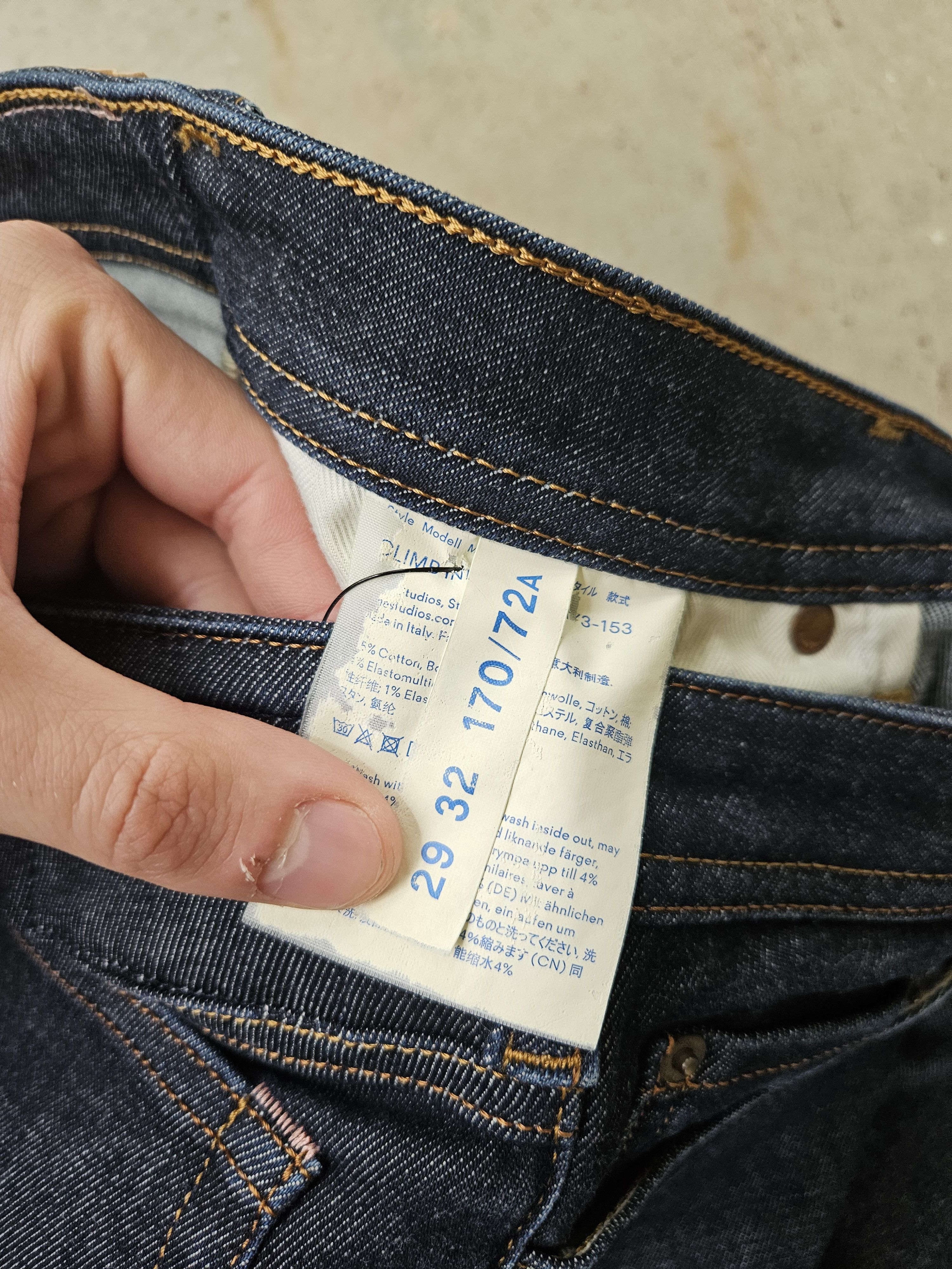 Acne Studios Blå Konst Climb Indigo Back Patch Blue Denim Jeans Size US 31 - 8 Thumbnail