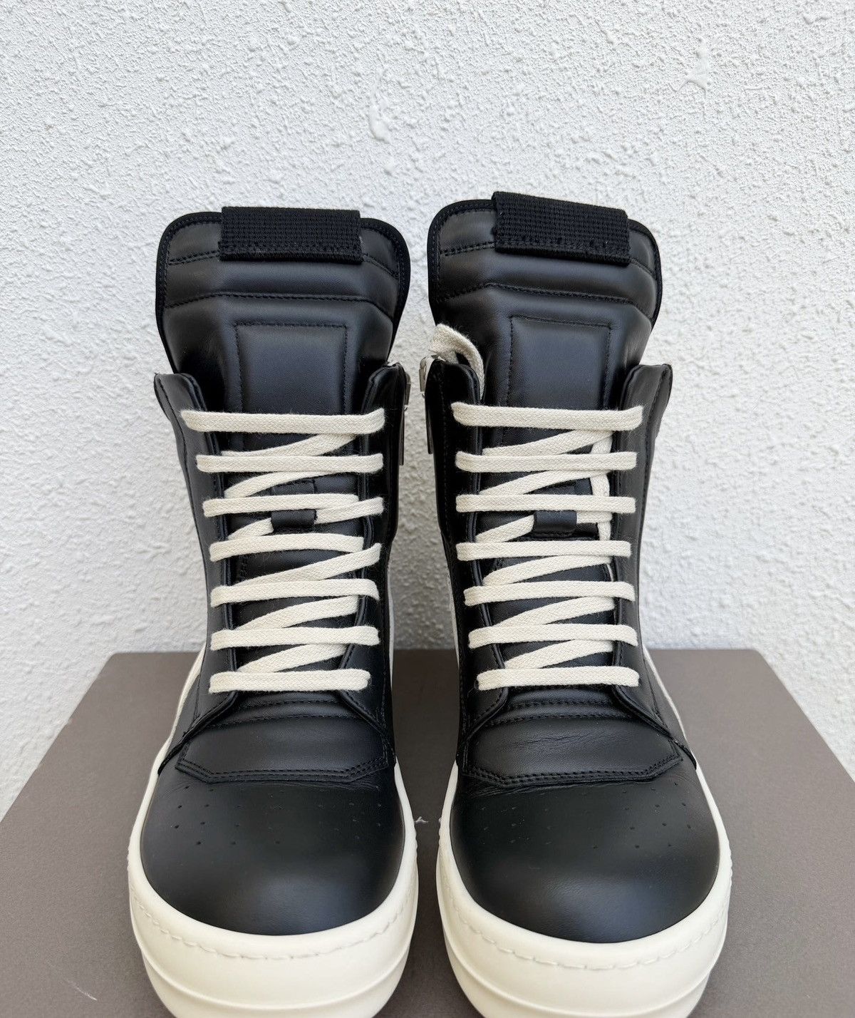 Rick Owens Rick Owens Geobasket High-Top Sneakers Black & White Size US 5 / IT 35 - 3 Thumbnail