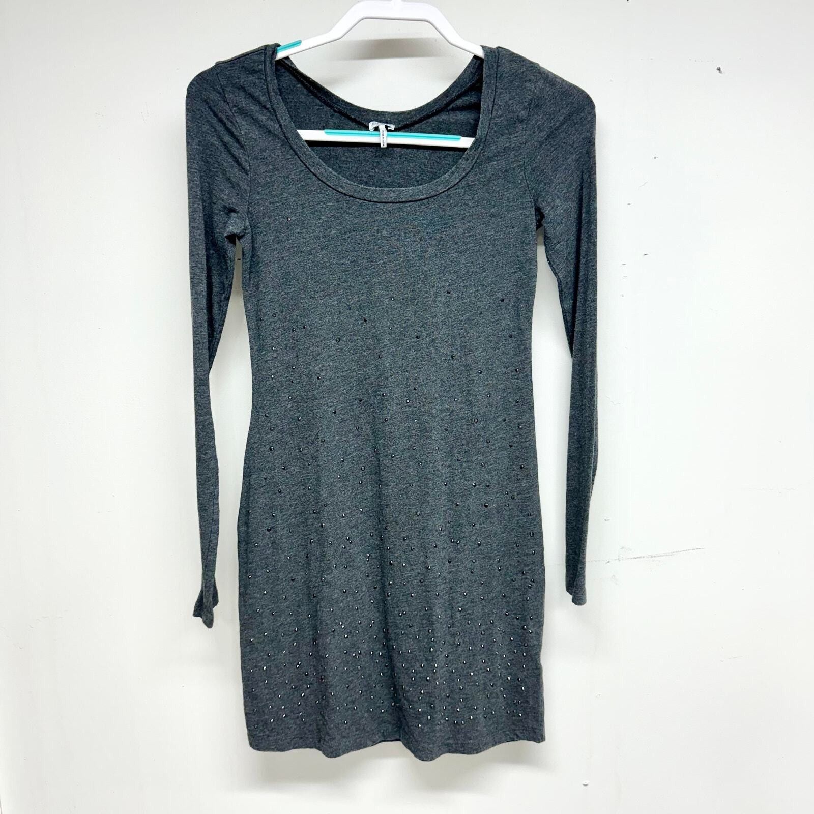 Splendid Splendid Long Sleeve Mini Grey Round Neck Dress Size XS Size XS / US 0-2 / IT 36-38 - 1 Thumbnail