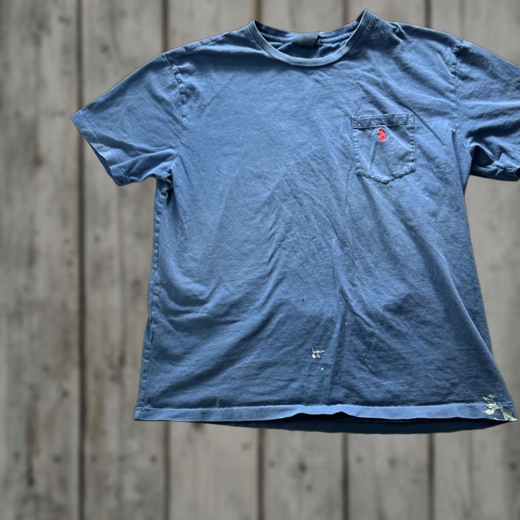 Polo Ralph Lauren Vintage Polo by Ralph Lauren Shirt Mens Large Blue Pocket Tee Embroidered Pony Size US L / EU 52-54 / 3 - 1 Thumbnail
