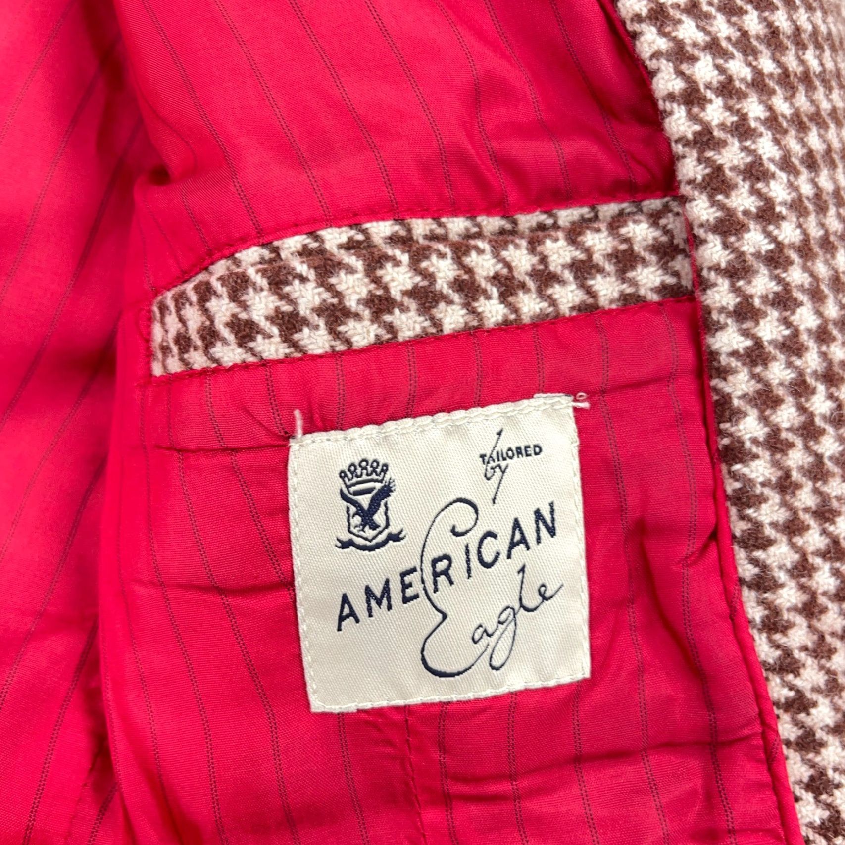 American Eagle Outfitters VINTAGE American Eagle Blazer Jacket Women Medium Brown Tweed Plaid 90s Size M / US 6-8 / IT 42-44 - 6 Thumbnail