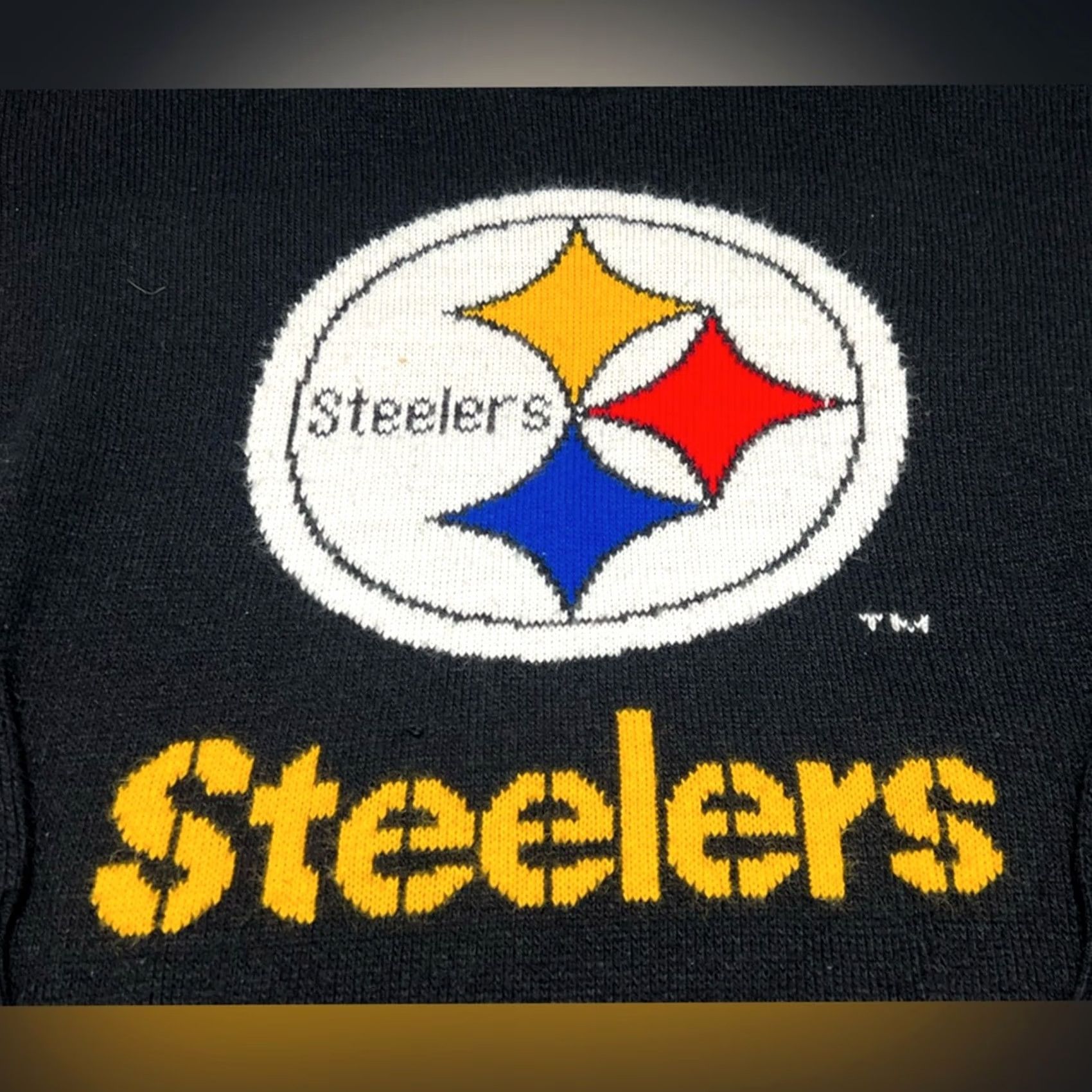 Vintage VINTAGE Pittsburgh Steelers Sweater Mens Large Black Knit Barrel II Acrylic USA Size US L / EU 52-54 / 3 - 4 Thumbnail