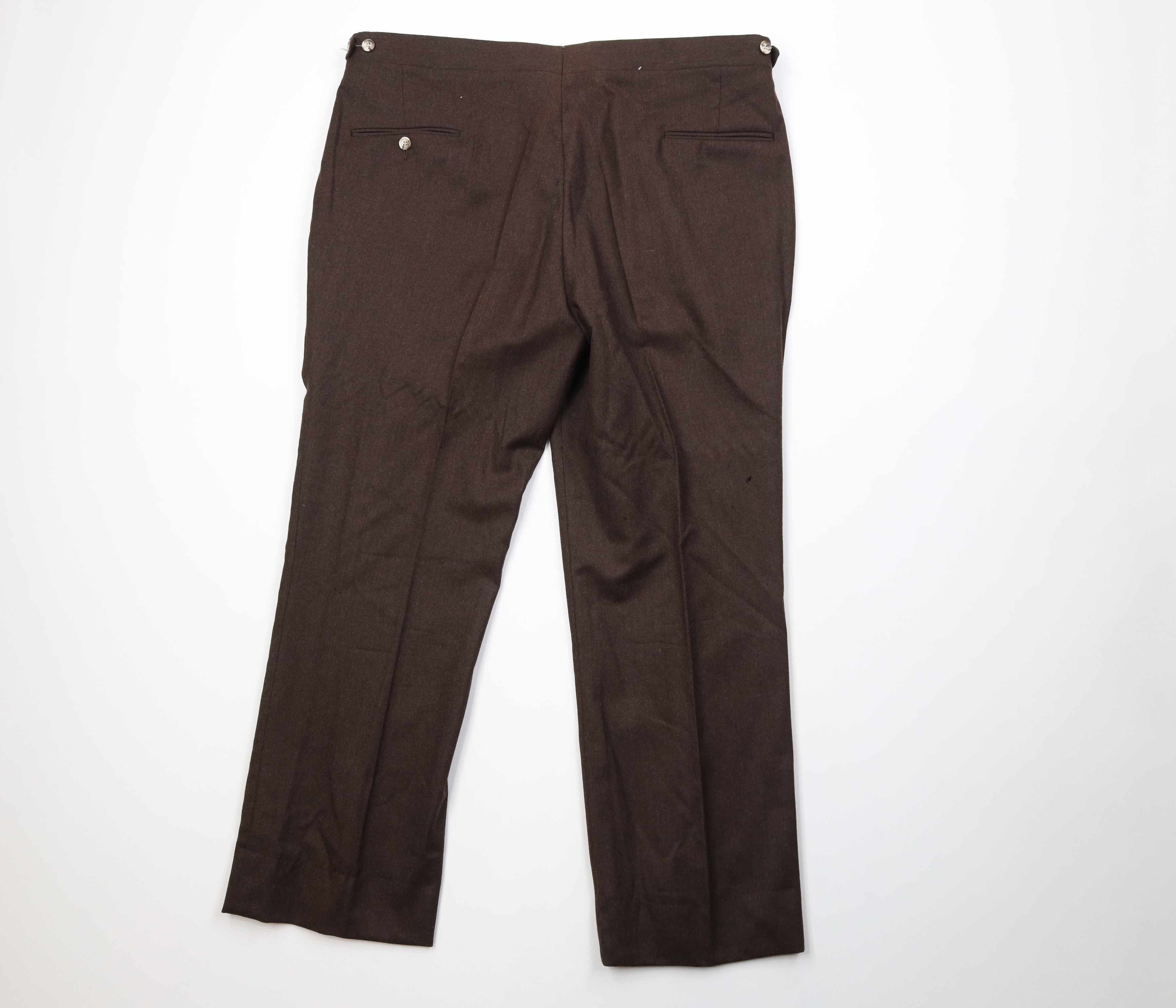 Vintage Vintage 70s Streetwear Wool Wide Leg Chino Pants Brown USA Size US 40 / EU 56 - 10 Thumbnail