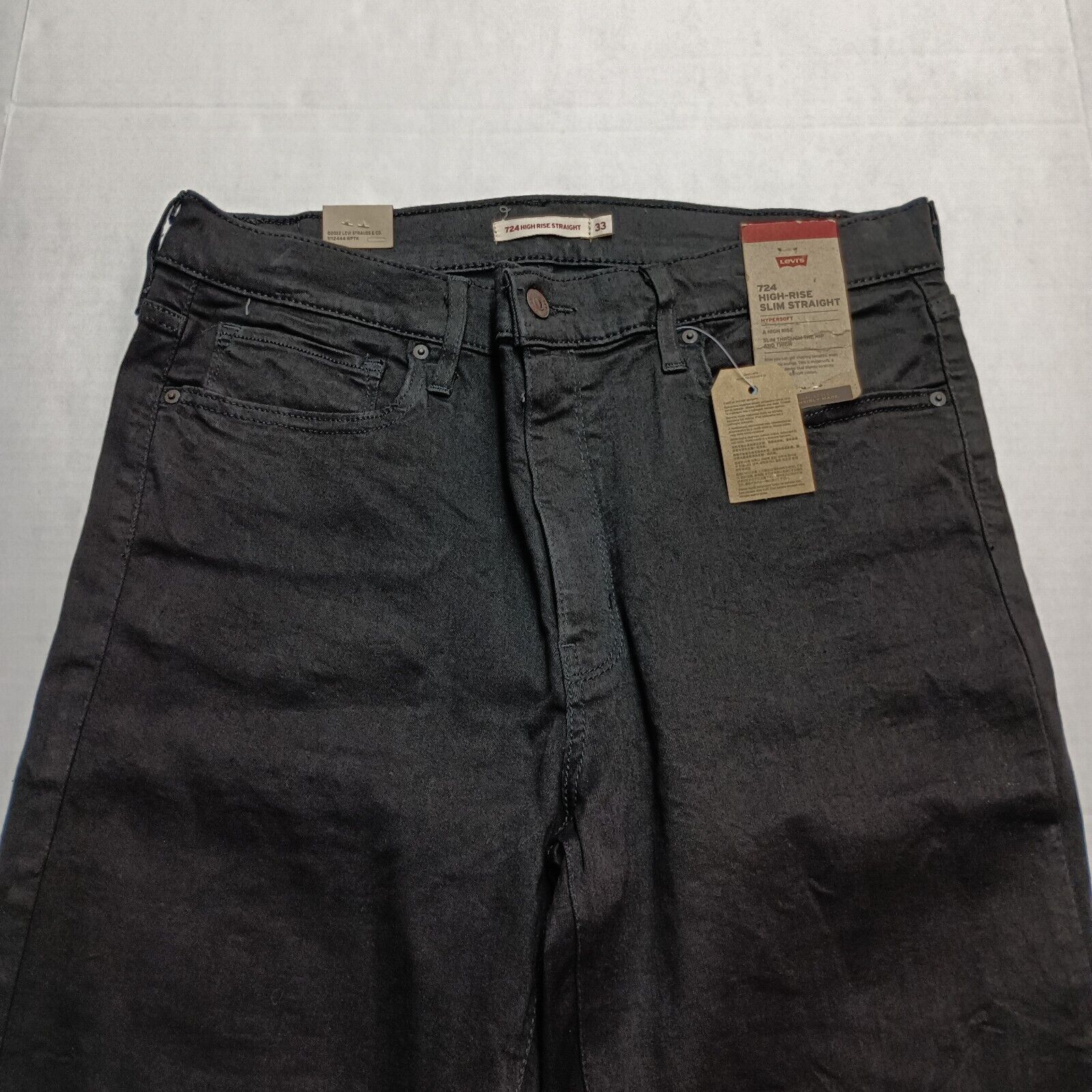 Levi's Levi's 724 Slim Straight Jeans Women's 16 Short 33x30 Black Size 33" - 4 Thumbnail