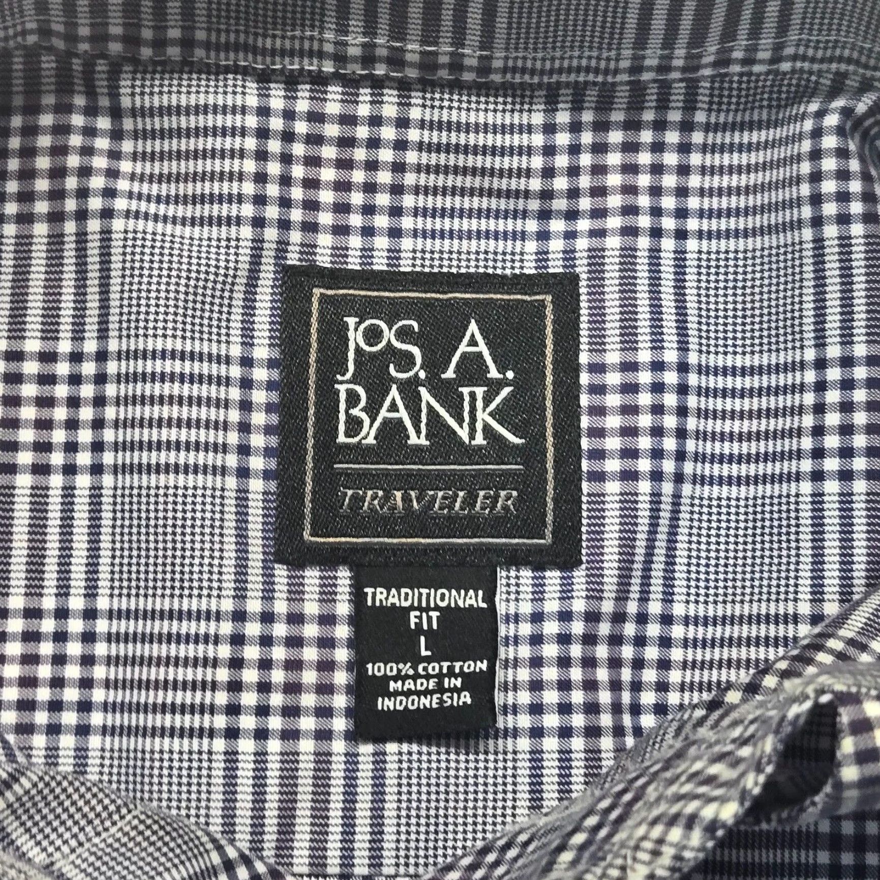 Jos. A. Bank Jos A Bank Shirt Mens L Black Plaid Button-Up Long Sleeve Reg Fit Size US L / EU 52-54 / 3 - 3 Thumbnail