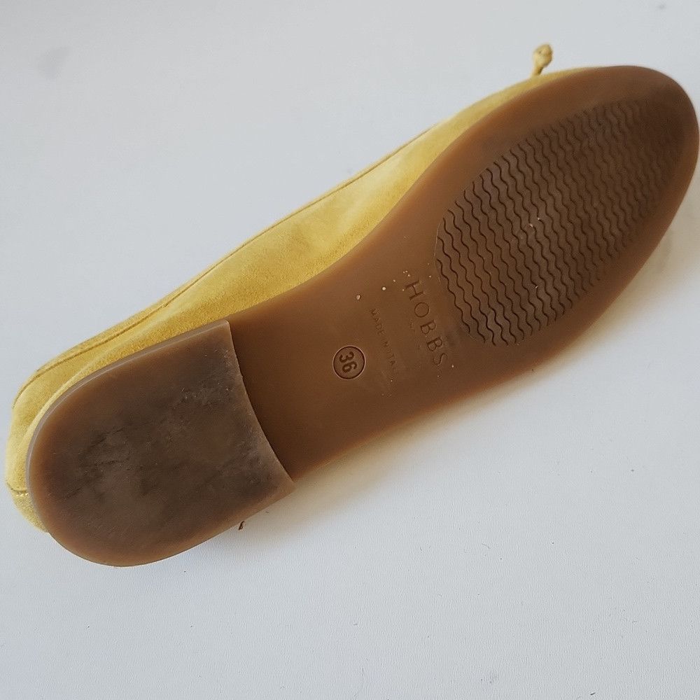Hobbs London HOBBS | Yellow Suede Bea Ballerina Flats Size 36 Size US 6 / IT 36 - 4 Thumbnail