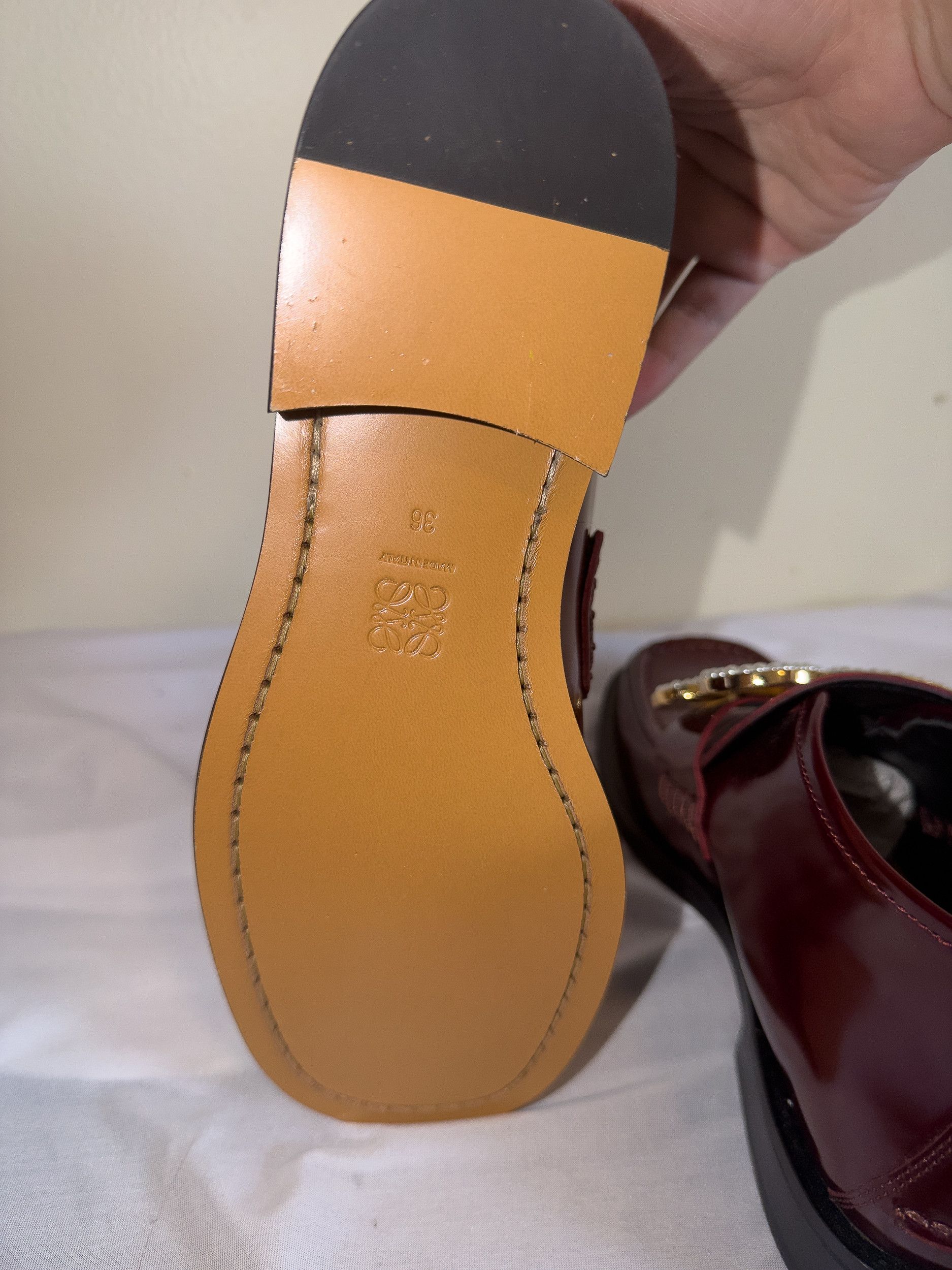 Loewe Loewe Burgundy Leather Pearl Buckle Ankle Boots Size US 6 / IT 36 - 5 Thumbnail