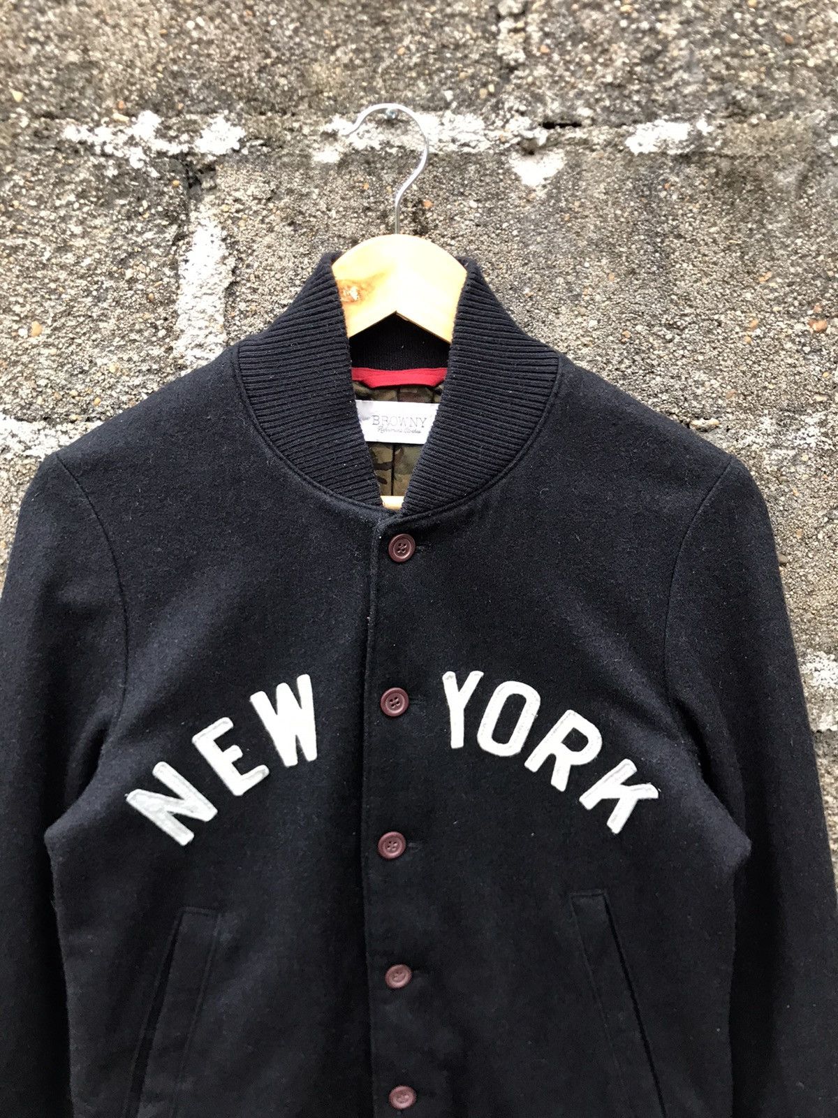 Japanese Brand 🌟Browny New York Button Up Wool Bomber Jacket Size US S / EU 44-46 / 1 - 4 Thumbnail