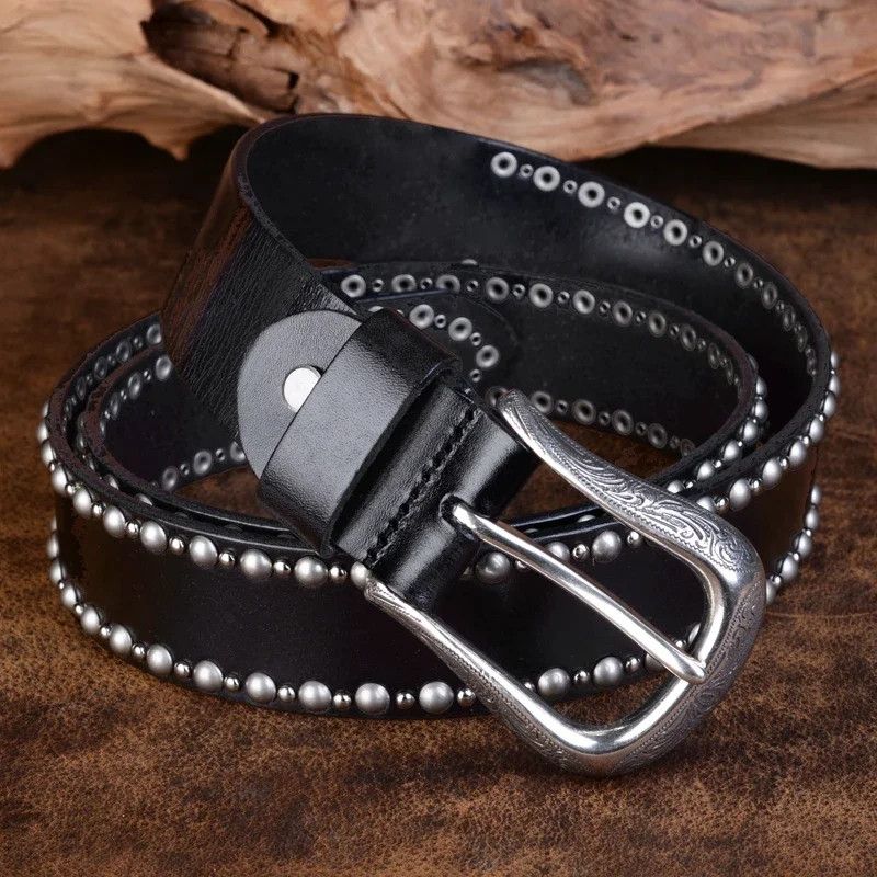 Japanese Brand × Vintage Rivet studded leather belt Size ONE SIZE - 4 Thumbnail