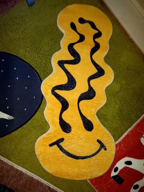 Handmade Smile Face Cartoon Bedroom Carpet Rug Size ONE SIZE - 2 Thumbnail
