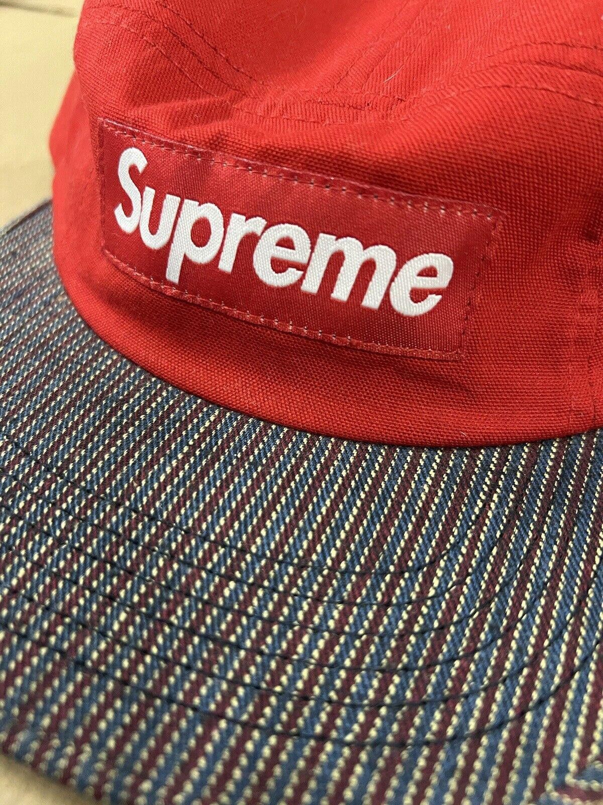 Supreme FW12 Supreme 2 tone Red Box Logo 5 Panel Camp Cap Hat Canvas Size ONE SIZE - 4 Thumbnail