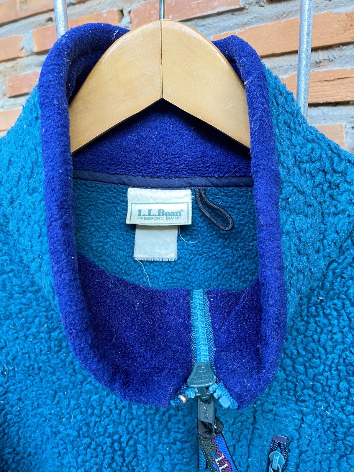 LL Bean fleece sherpa ocean blue jacket